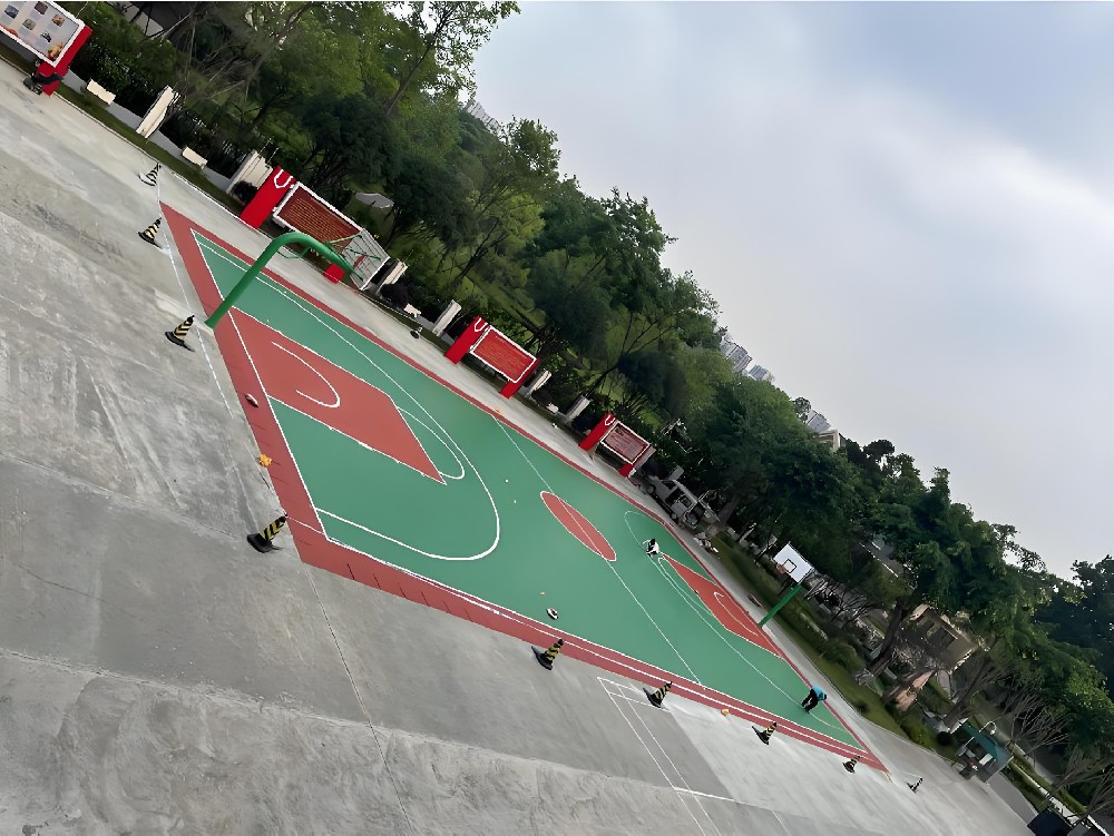 硅PU网球场手工铺设